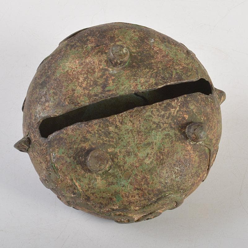 中国　古銅青銅　神獣　銅鈴　三足鈴　置物　Ⅴ　6666