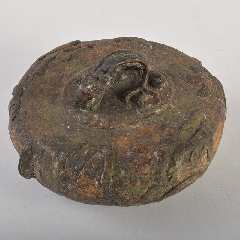 中国　古銅青銅　神獣　銅鈴　三足鈴　置物　Ⅴ　6666