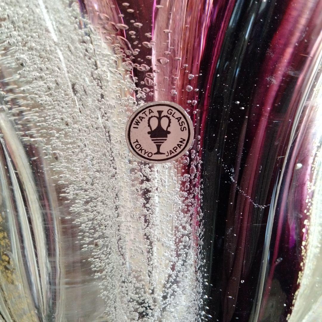 高級芸術名作 日本製ガラス大花瓶 美しい硝子細工大き目サイズ硝子芸術品