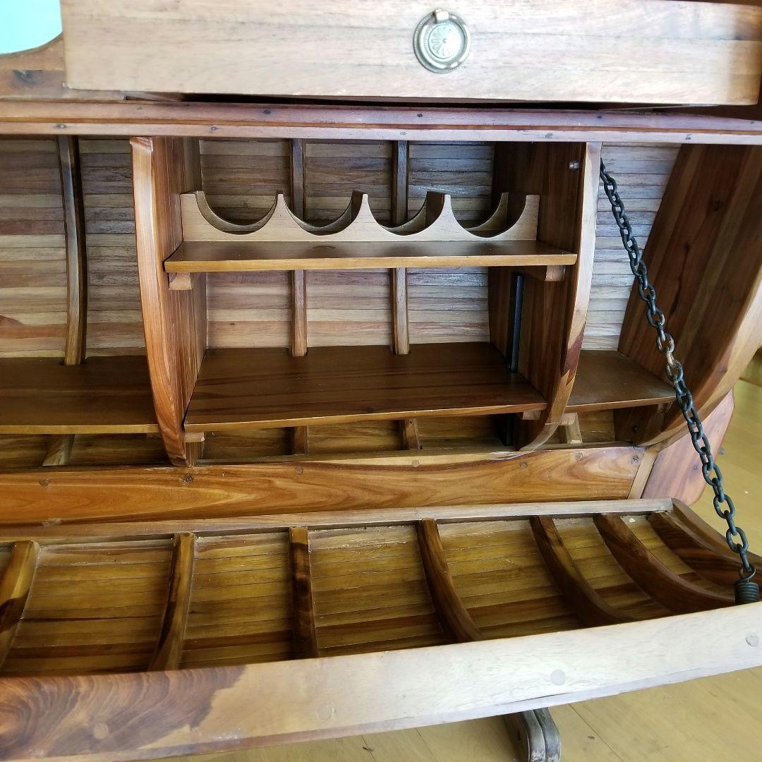 アンティークワインラック　船　ヴィンテージ　スペイン製　チーク材