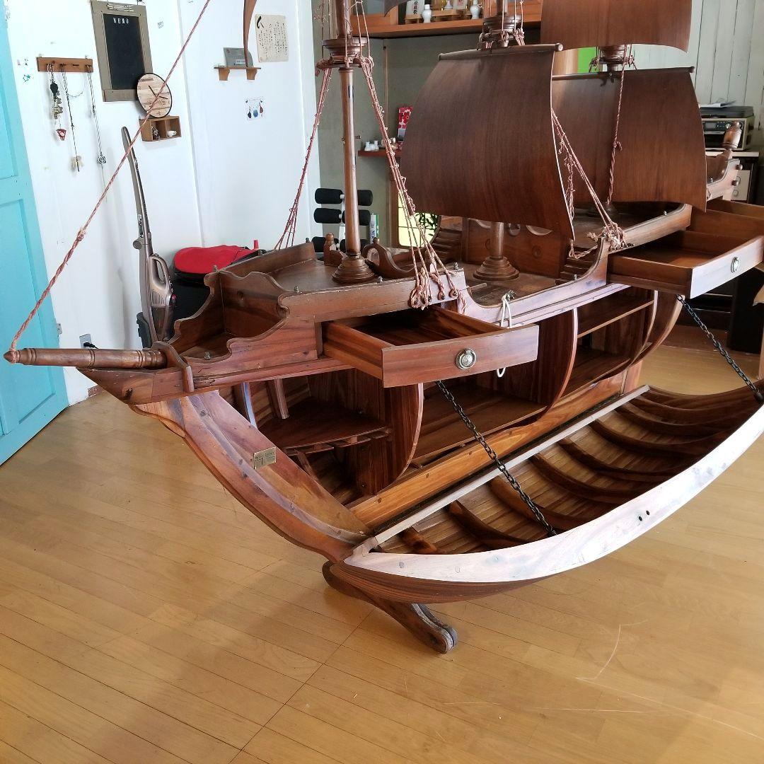 アンティークワインラック　船　ヴィンテージ　スペイン製　チーク材