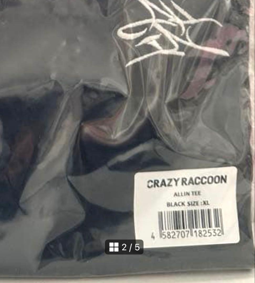 CRAZY RACCOON ALLIN TEE XL 黒 【新品未使用品】
