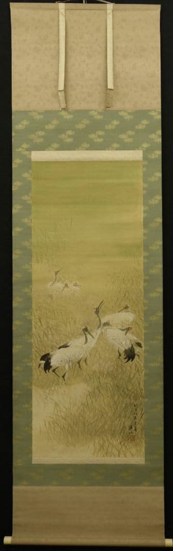 富田渓仙　掛け軸　共箱入り　肉筆・本物