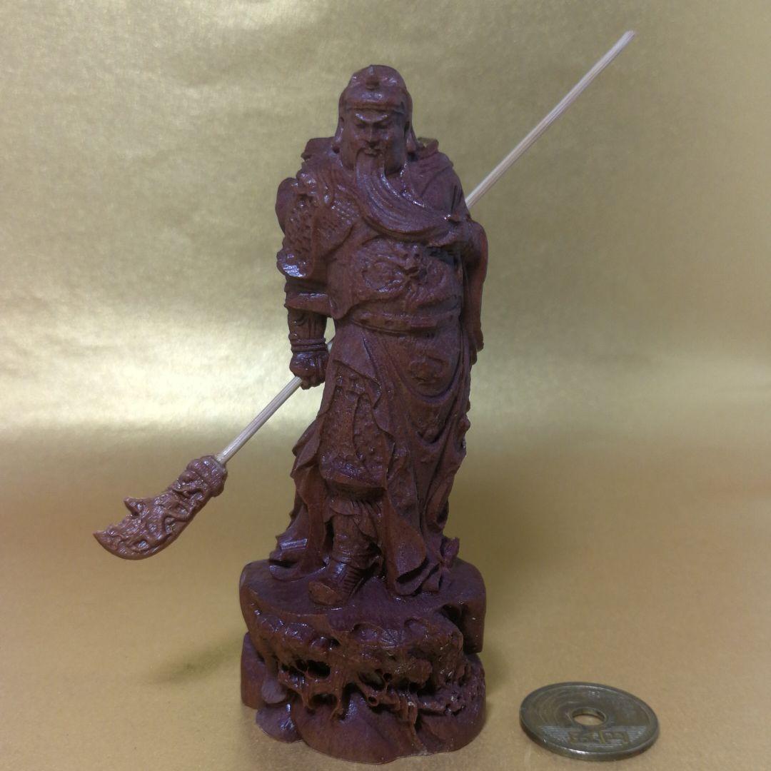 白檀彫刻提刀関羽様立像(整理番号:Q45)