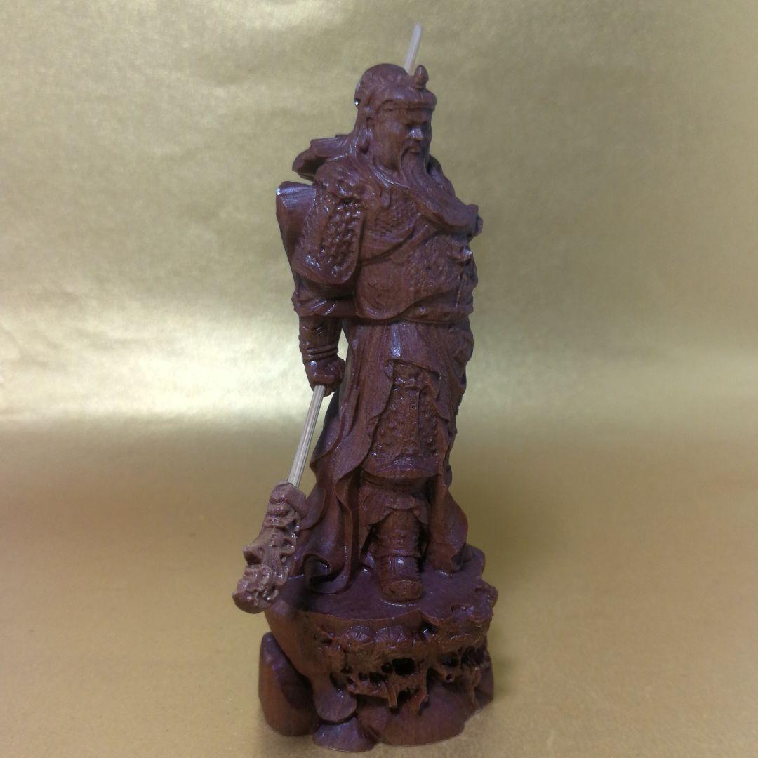 白檀彫刻提刀関羽様立像(整理番号:Q45)