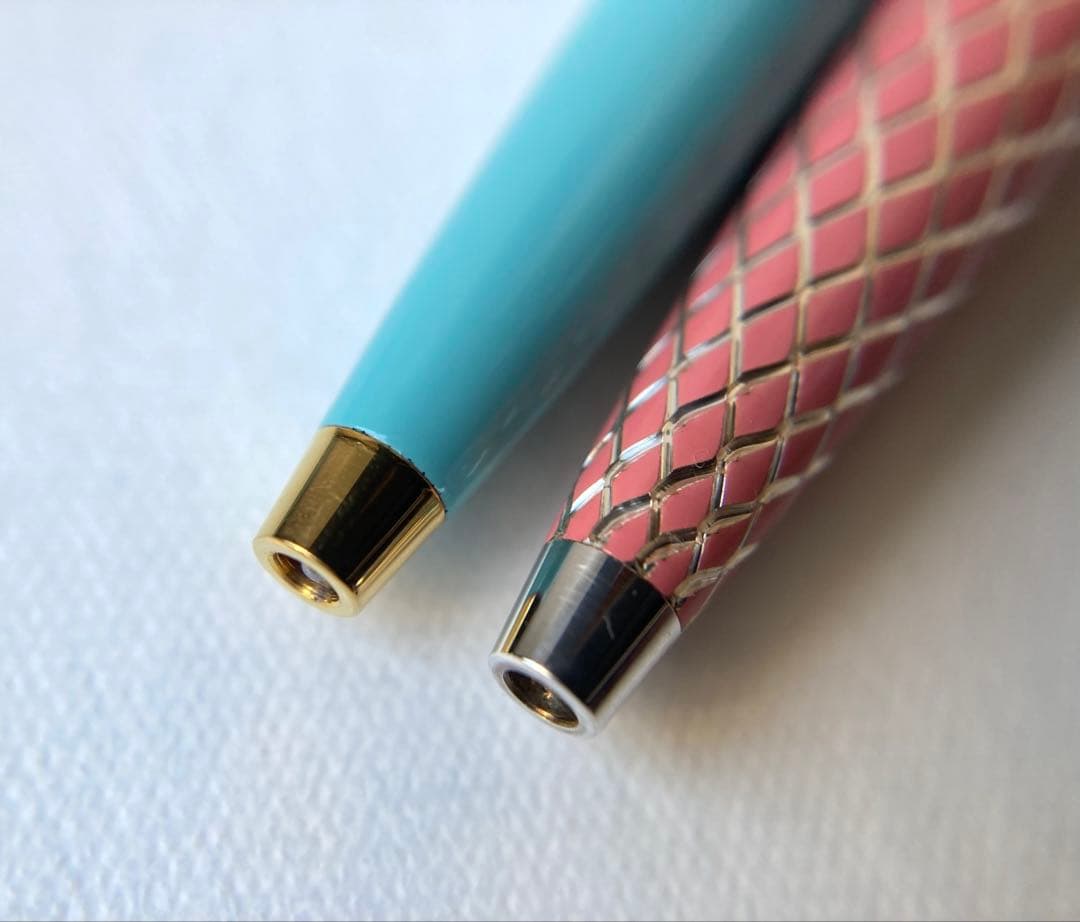 ティファニー　ブルーエナメル　ピンク　細身　ボールペン　2本おまとめ　Ag925