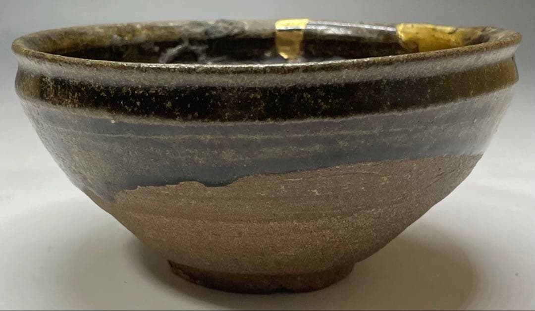 天目茶碗　宋　吉州窯　本金直し　時代箱　Y687