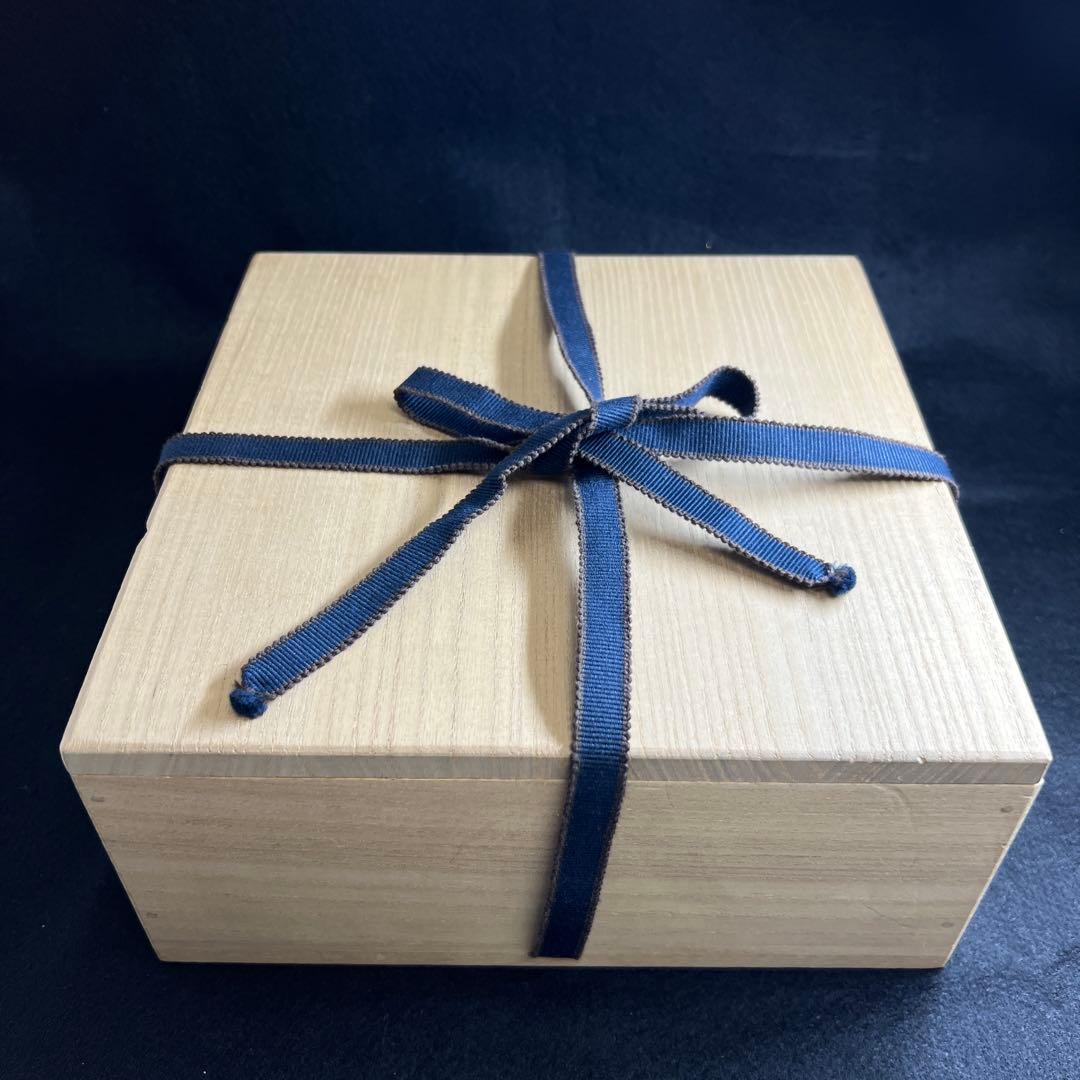 中国宋時代　青影陰刻輪花鉢　木箱付　直径約19.5㎝東Y8-0105☆2Fトヒカ