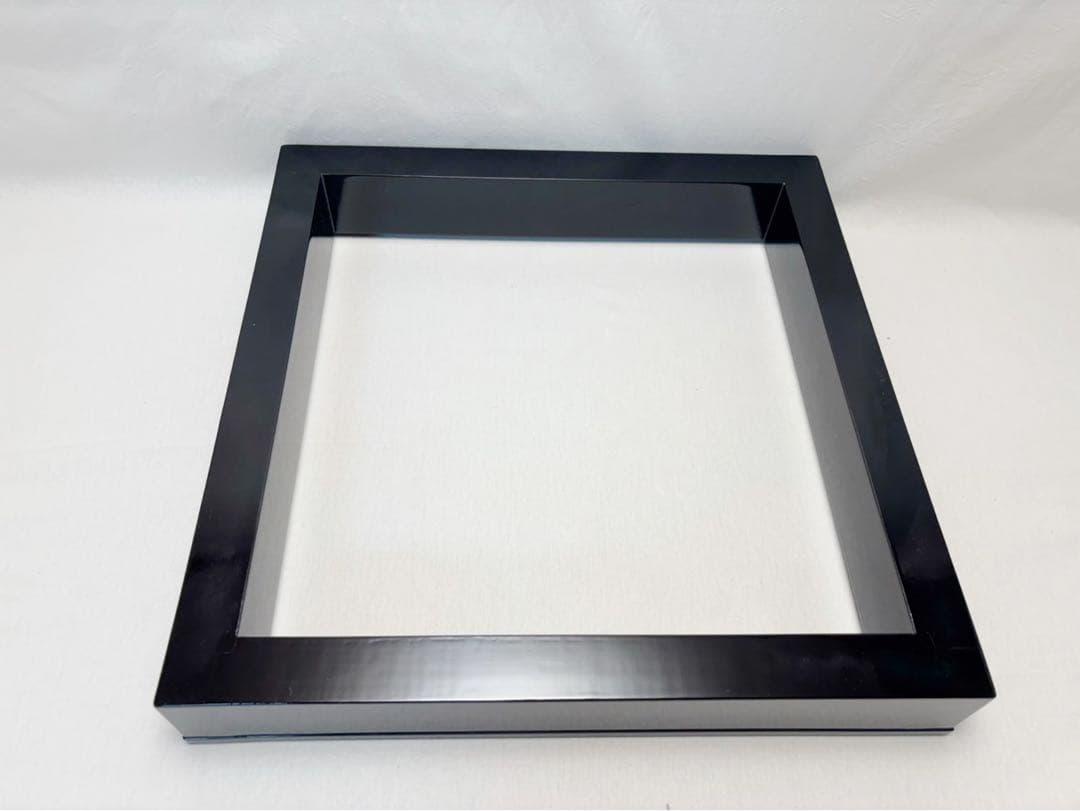 未使用 茶道具 塗師 真斎作 輪島塗黒真塗 炉縁 炉壇 広間 茶の湯 茶席共箱