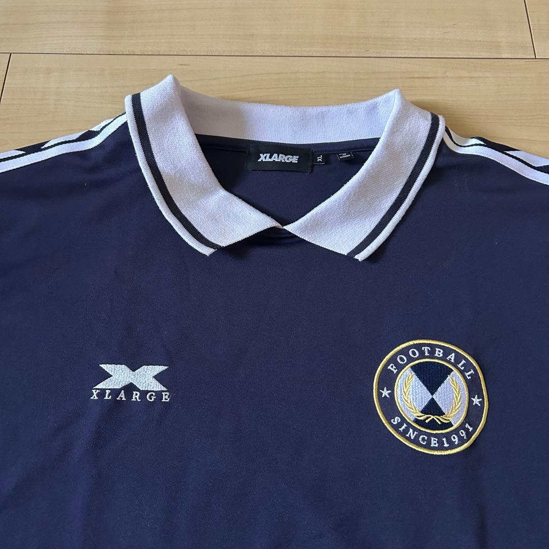 XLARGE サッカー ポロシャツ ネイビー　XL