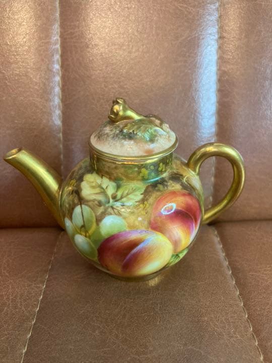 ロイヤルウースター ペインテッドフルーツ　ミニチュア　ティーポット　アンティーク