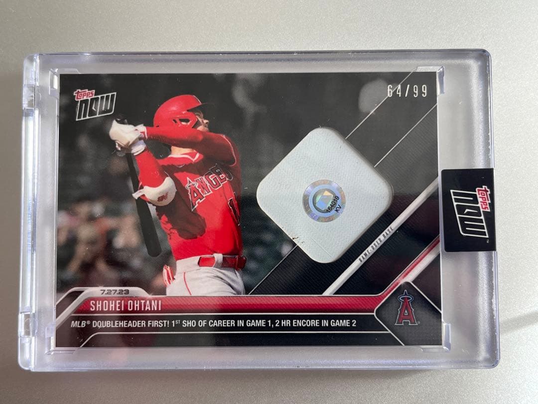 99枚限定 Topps Now 大谷翔平 ダブルヘッダー ベースレリック