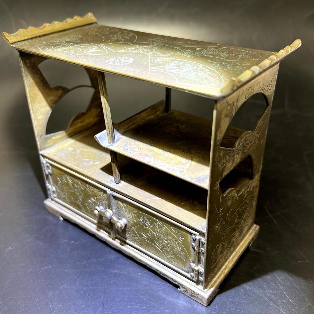 時代　金工　小引き出し　1012g/高さ13.8㎝　東Y7-0718⭐︎1Fトニオ