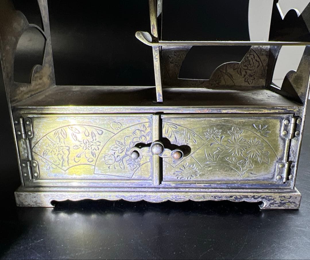 時代　金工　小引き出し　1012g/高さ13.8㎝　東Y7-0718⭐︎1Fトニオ