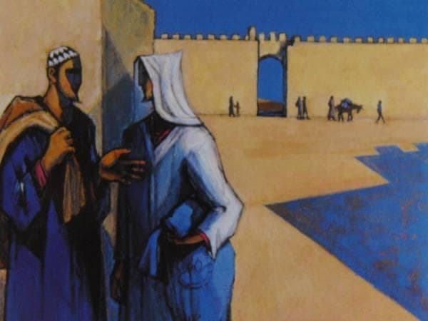 神戸　文子、フェズの街角、希少な画集より、新品高級額装付、状態良好