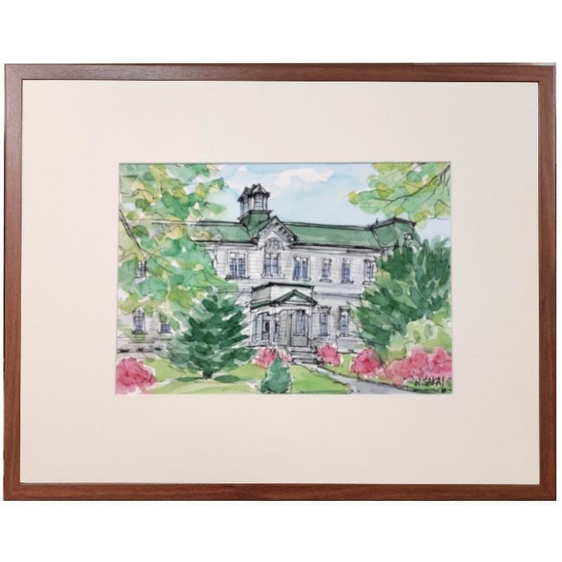 ☆ 境　肇 ☆「古河講堂」水彩画　大衣　新品額！