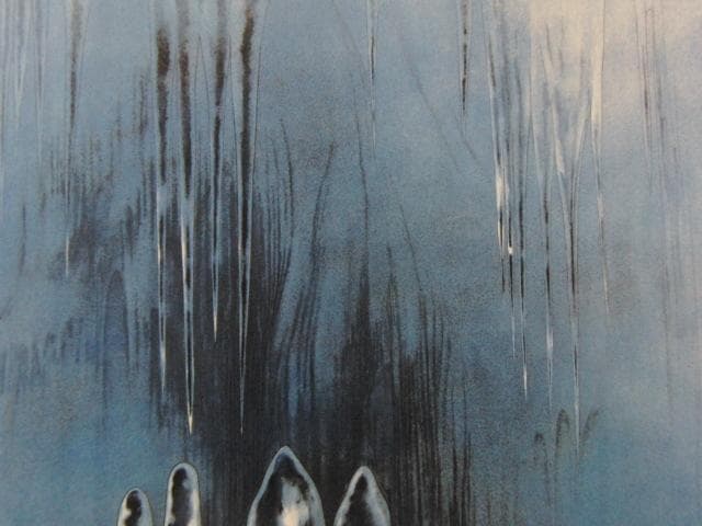 田渕俊夫、【黒部氷筍】、希少な額装用画集画、新品高級額 額装付、状態良好