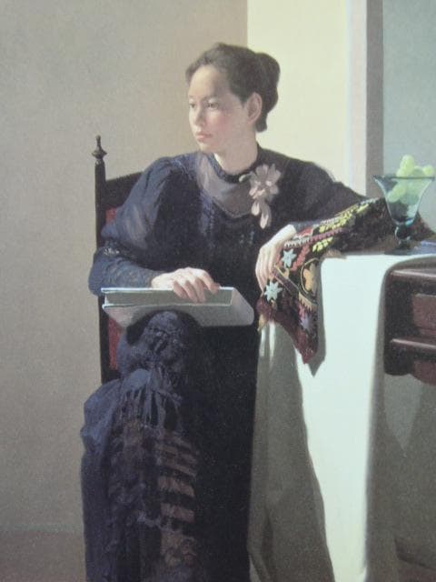 高梨芳実、【紫衣】、希少な画集より、状態良好、新品高級額装付