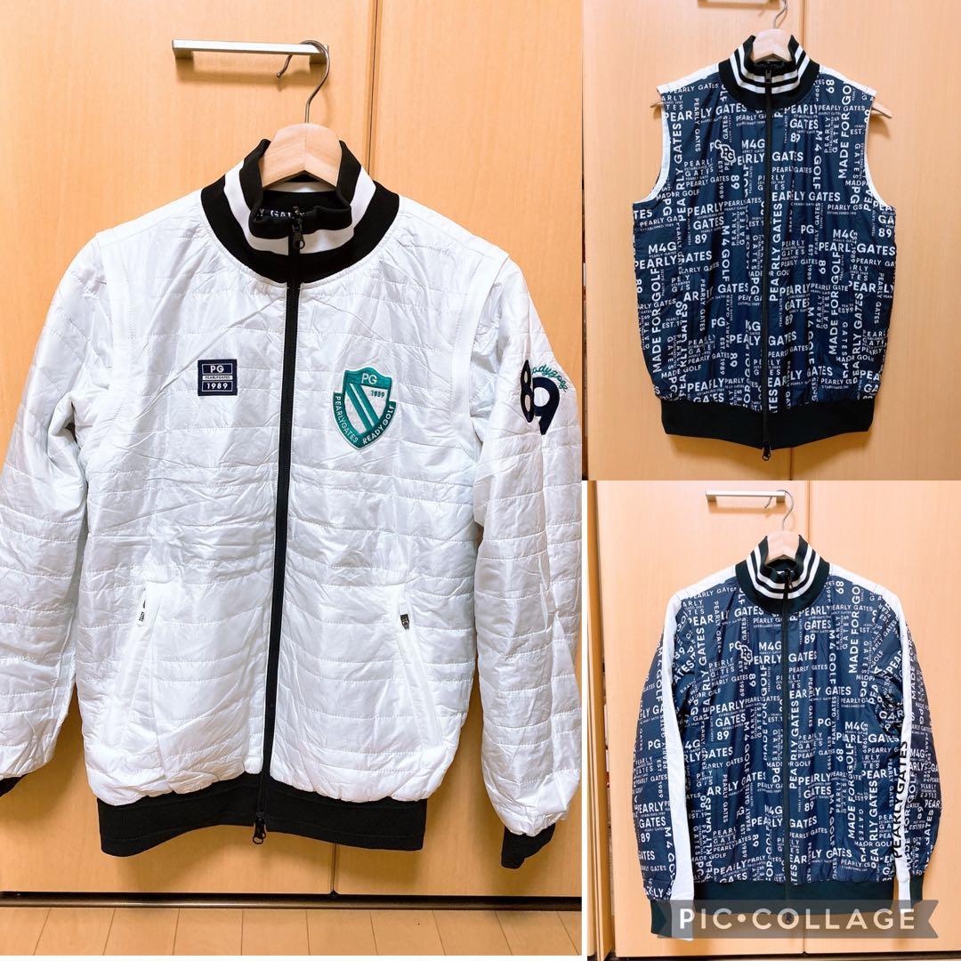 新品♡ パーリーゲイツ リバーシブル ベスト 4way 中綿 ダウン 総柄