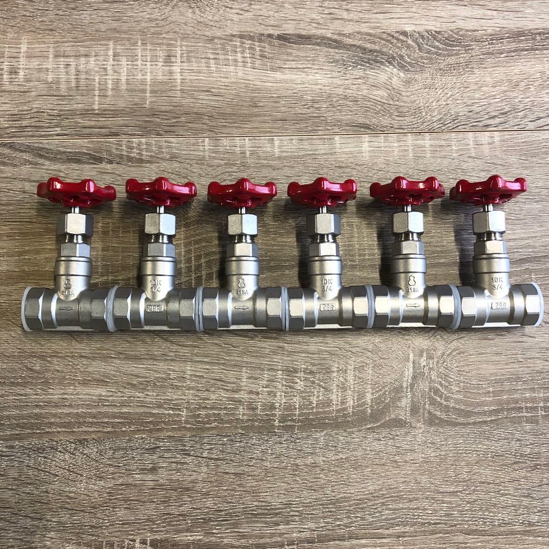 SUSネジ込みバルブ　玉型弁20A×6個