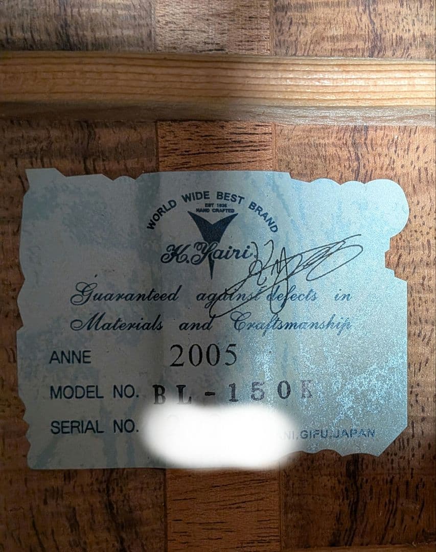 K.Yairi BL-150K 2005年製