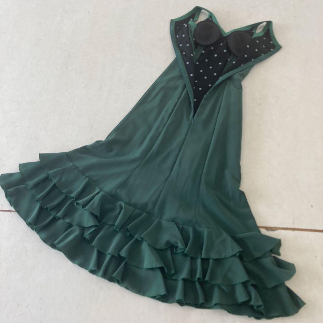 美品 フラメンコ衣装 ワンピース ボランテ オーダーメイド ボレロ・タイ付き