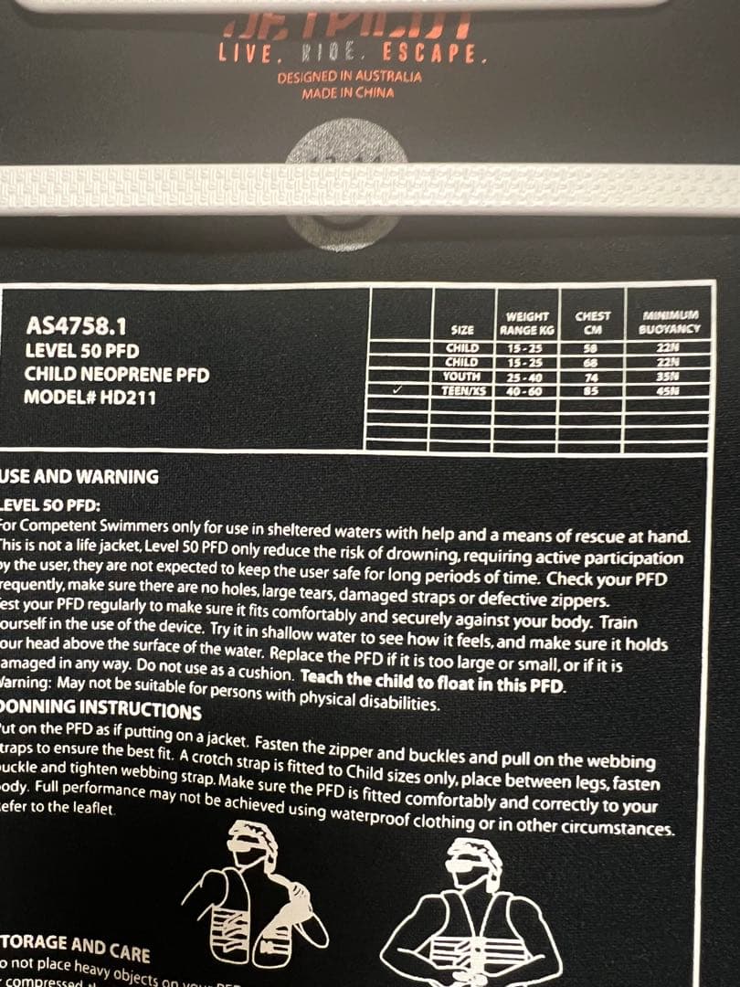 JETPILOT 子供用ライフジャケット 12-14