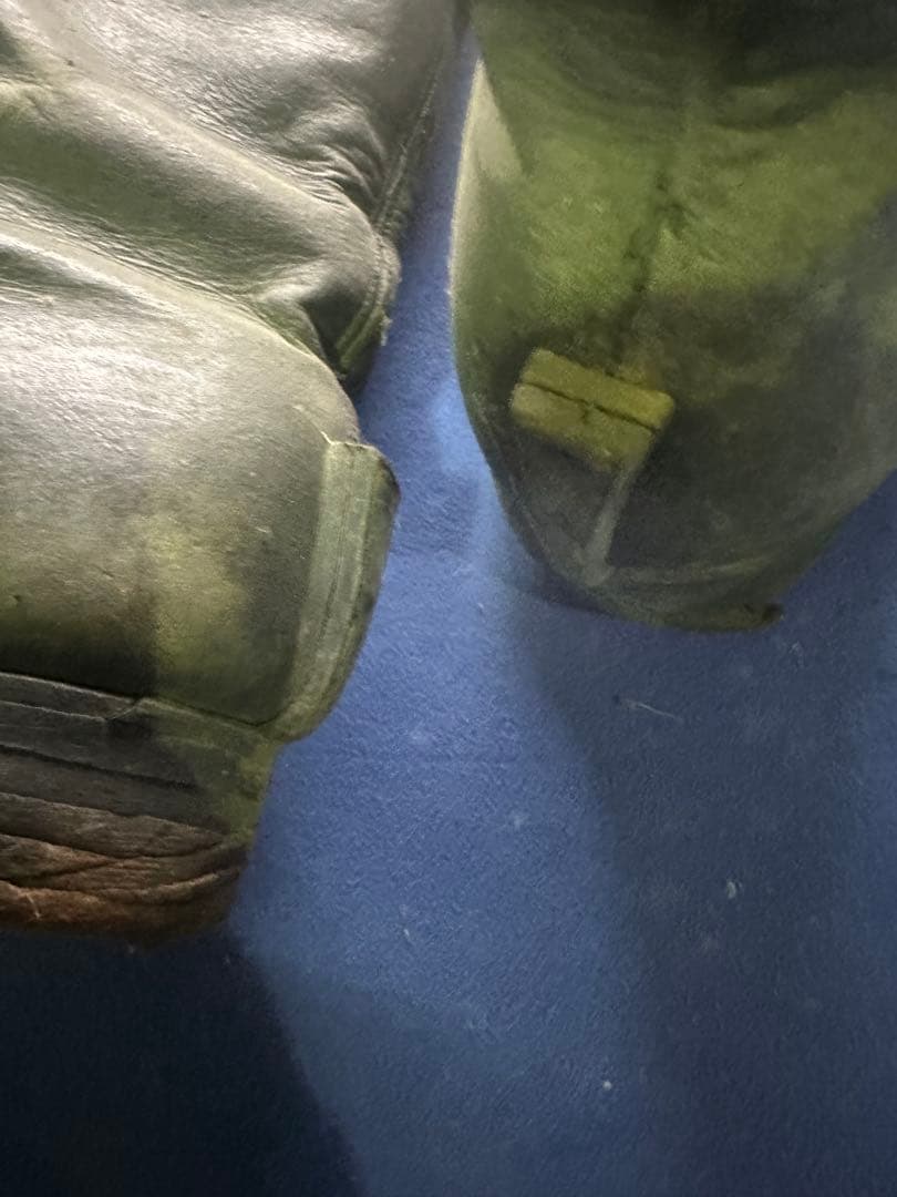 総革ロングブーツ木製キーパー付民族資料館保管品レトロアンティーク革靴 乗馬海軍型