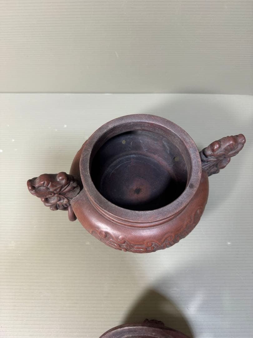 2276 中国骨董　大清乾隆年製銘　獅子　香炉　時代物