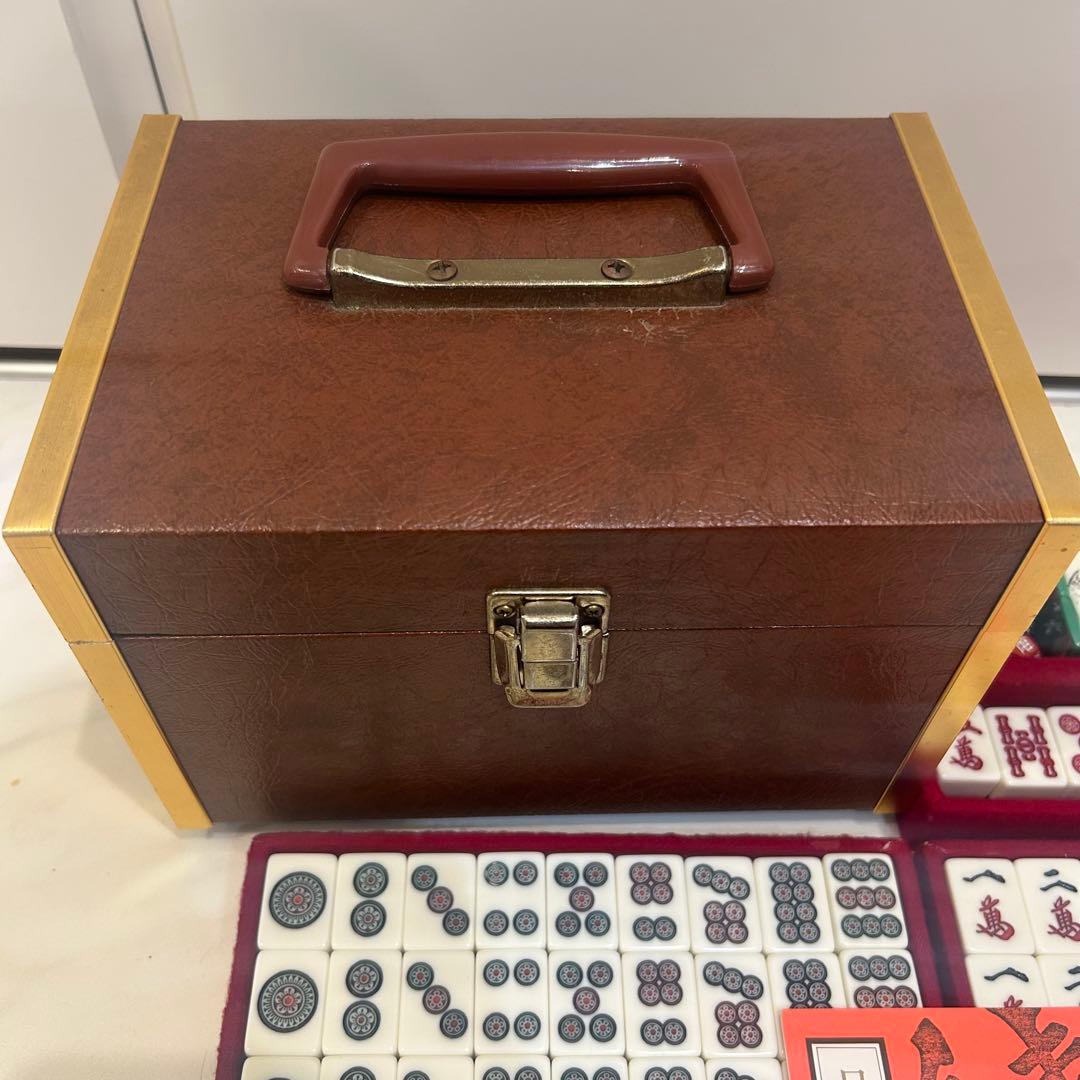日本麻雀協会認定 麻雀牌 木箱入り レトロ ビンテージ ヒビあり