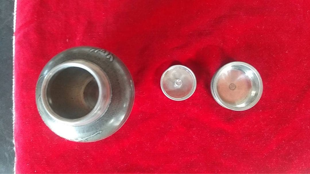 錫茶入　古美術　古錫　茶筒、茶道具　茶壺　茶入れ　茶道具　　煎茶器　四君子