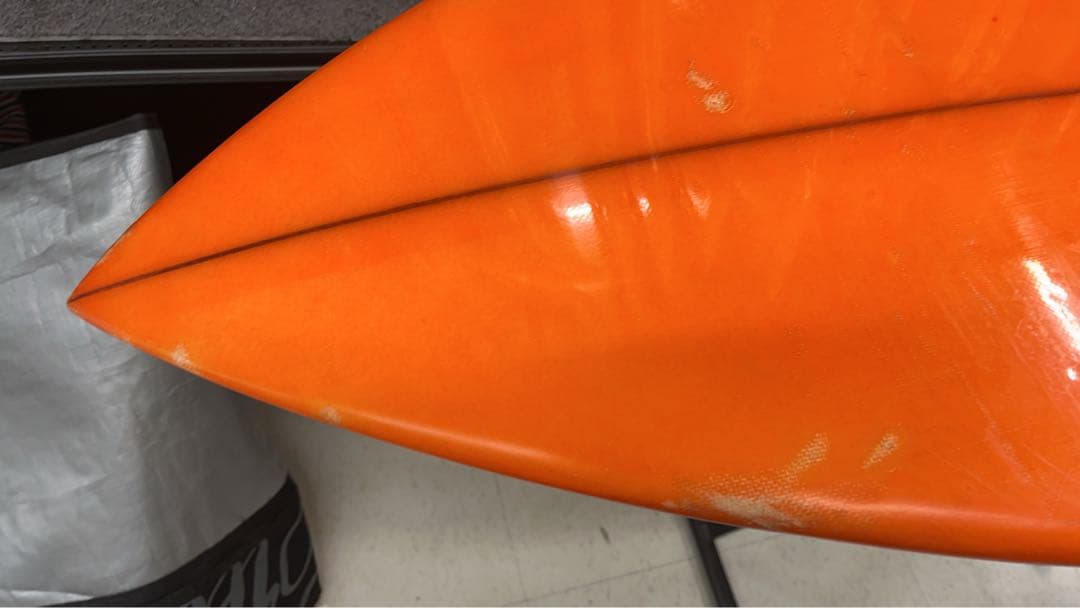 け*う様 クリーム色とオレンジのショートボードドロップアウトお宝貴重品ビンテージ