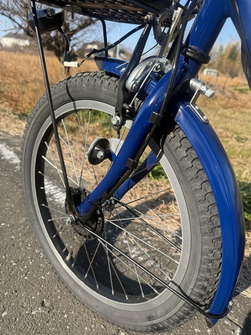 青色 電動アシスト自転車 シティタイプ