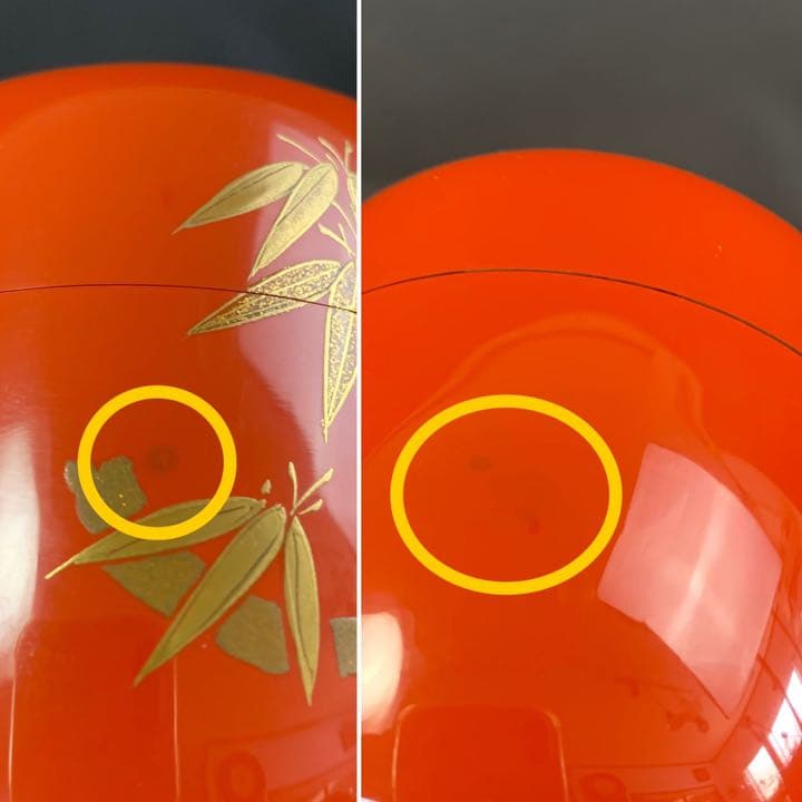 018D82 送料無料　朱塗　花丸蒔絵　中棗　棗　茶道具　茶室