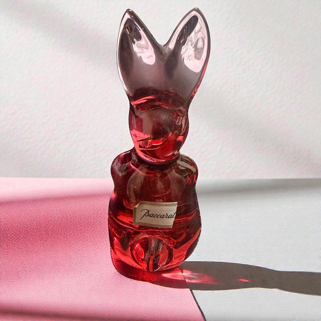 【希少】バカラ Baccarat 兎 ウサギ 赤 レッド クリスタル 箱付き