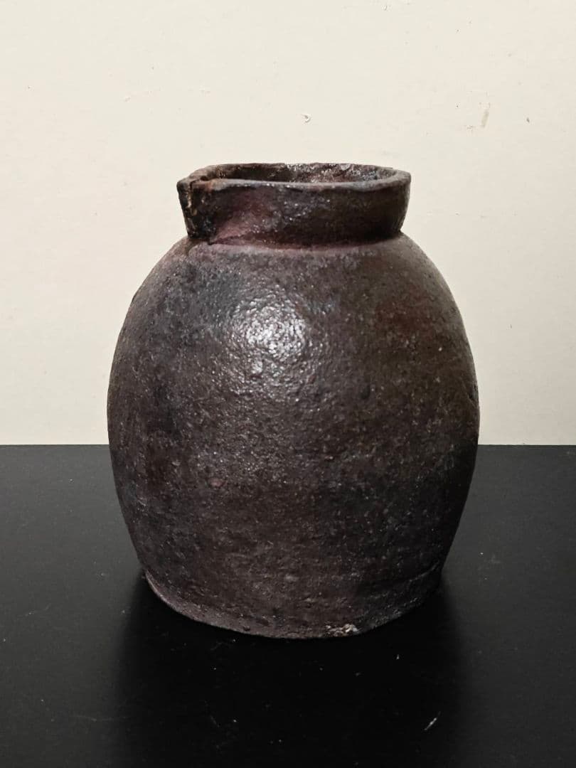 古丹波片口小壺　お歯黒壺　江戸時代　六古窯　古民藝　花呼ぶ器