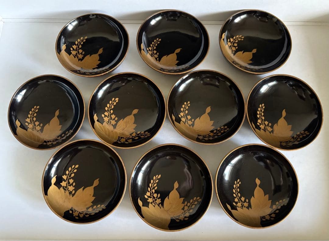 輪島塗漆器　椀　内桐巻繪　菓子椀　 拾人前入　蒔絵　10客　訳あり