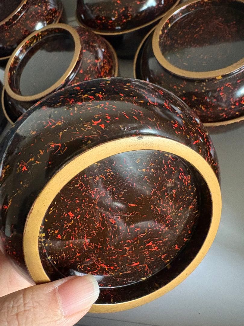 輪島塗漆器　椀　内桐巻繪　菓子椀　 拾人前入　蒔絵　10客　訳あり