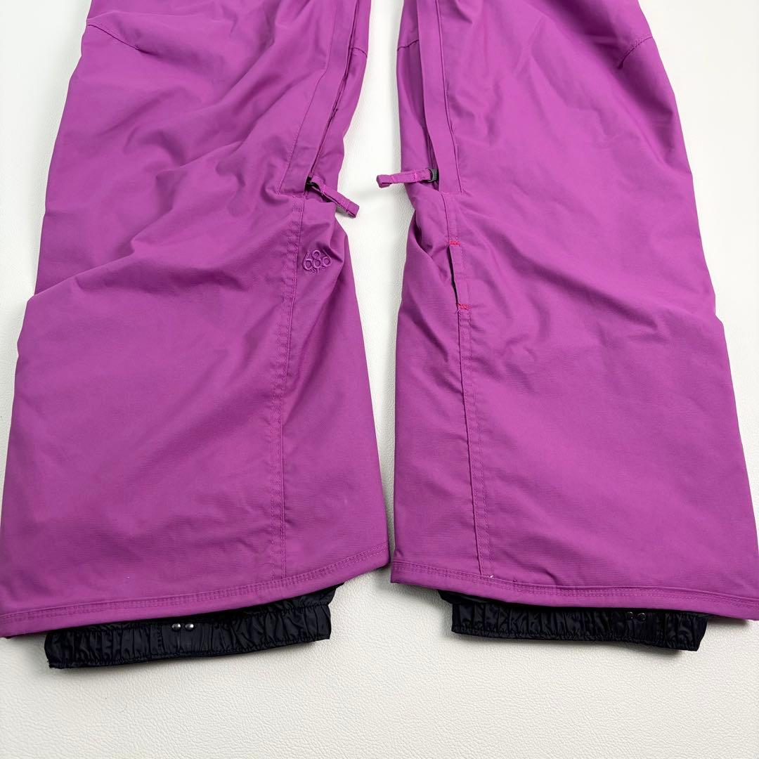 2470【極美品】686 スノボウェア 上下セット ジャケット パンツ 紫黒白青