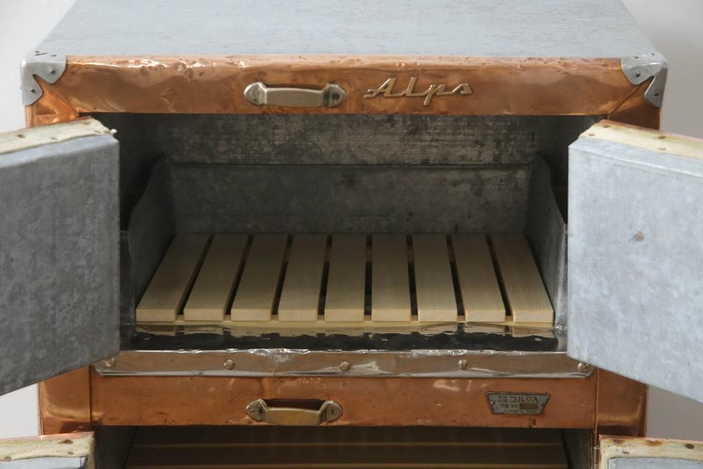 木製冷蔵庫　昭和レトロ　アンティーク　氷型冷蔵庫　Alps　日本製　古民家カフェ