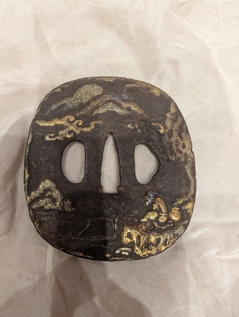 日本刀　鉄　鍔(つば)　鉄地鍔