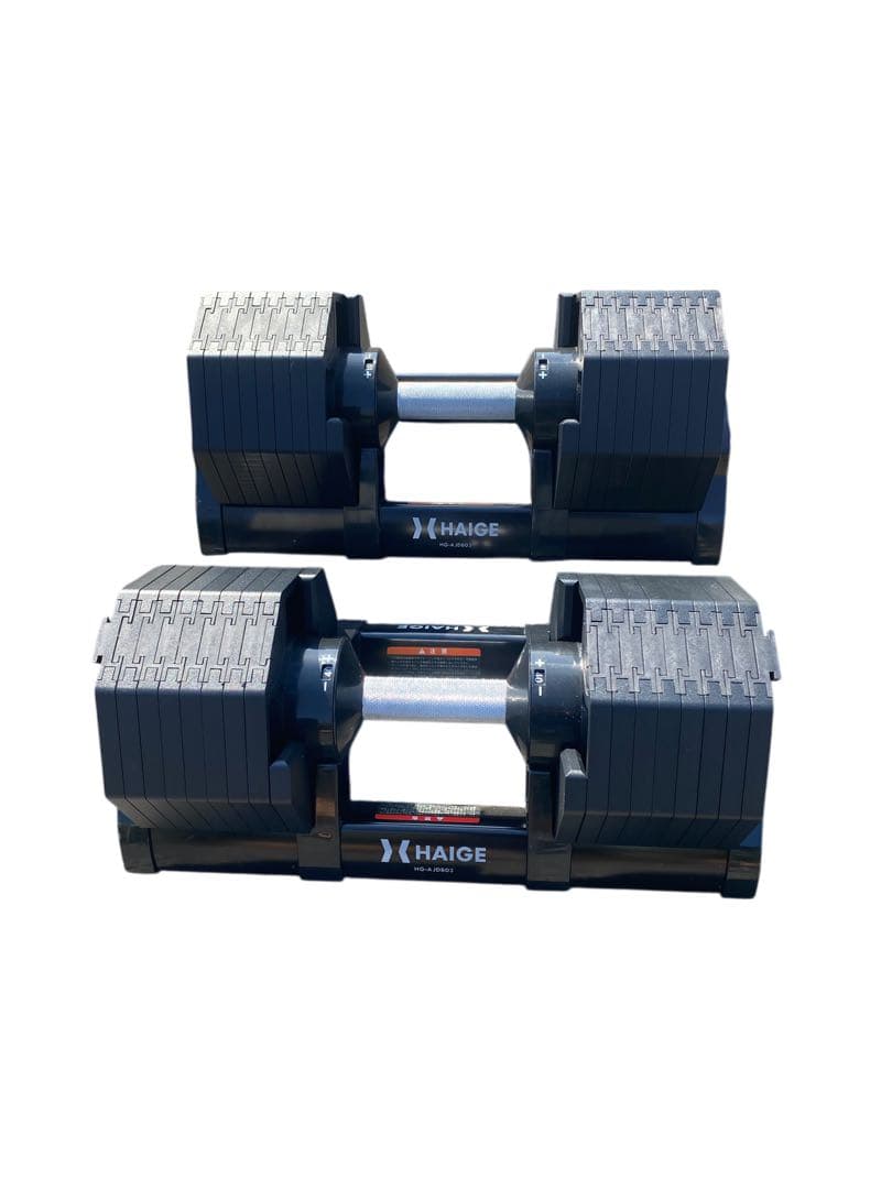 【良品80キロ】HAIGE ハイガー 可変式ダンベル 40kg×2 1/2梱包②