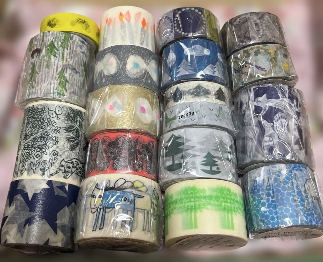 希少レア ミナペルホネン マスキングテープまとめ売り19本+フレークシール70枚