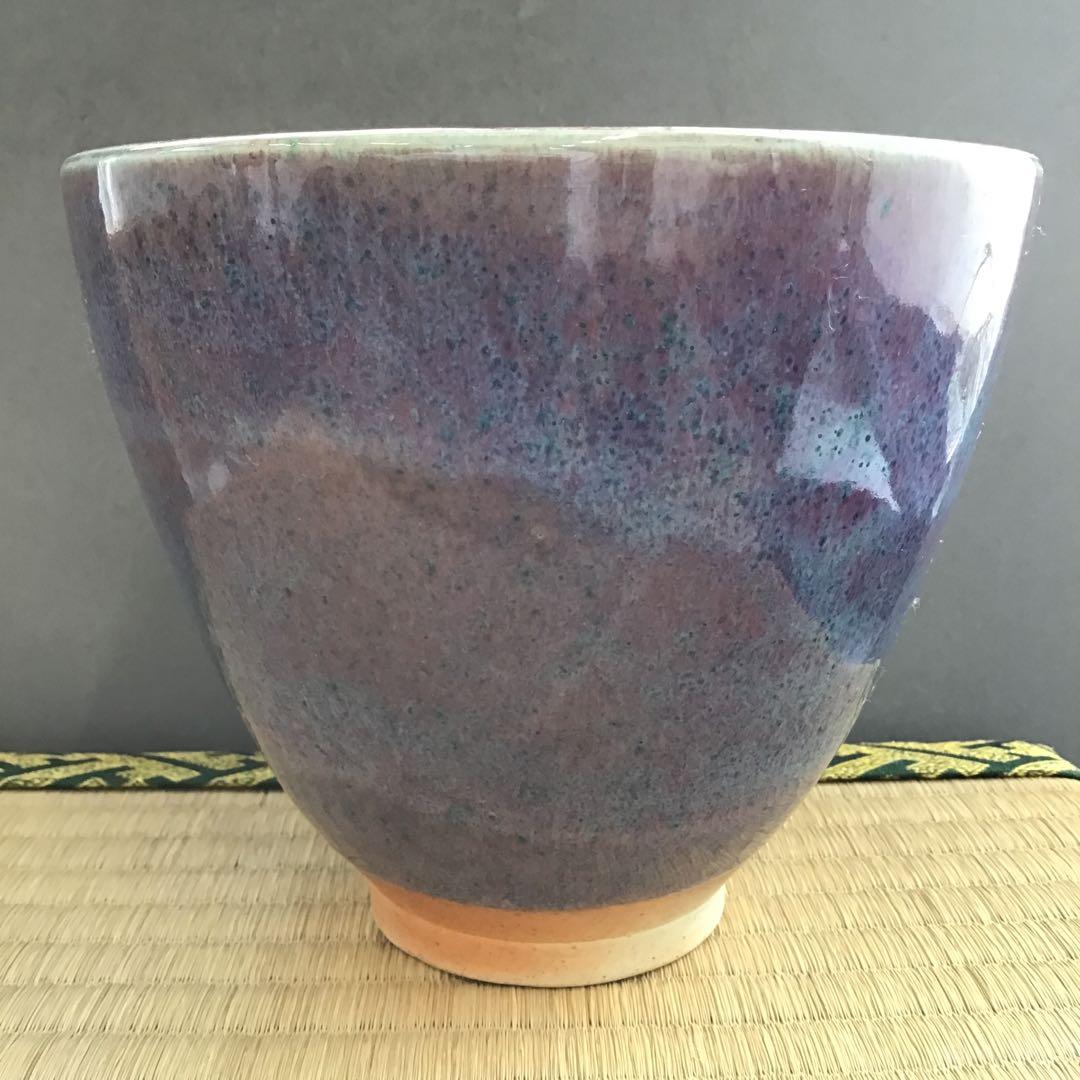 茶道具　建水　辰砂　南渓山窯　発色美　姜寿華　カンスウファ造　共箱　S222KS