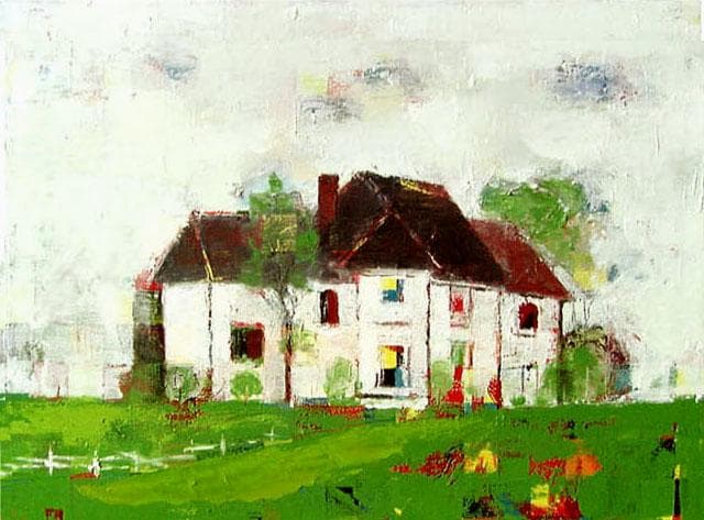 油絵 菅家令子 絵 絵画 インテリア 額付(白) uF6-062203 風景