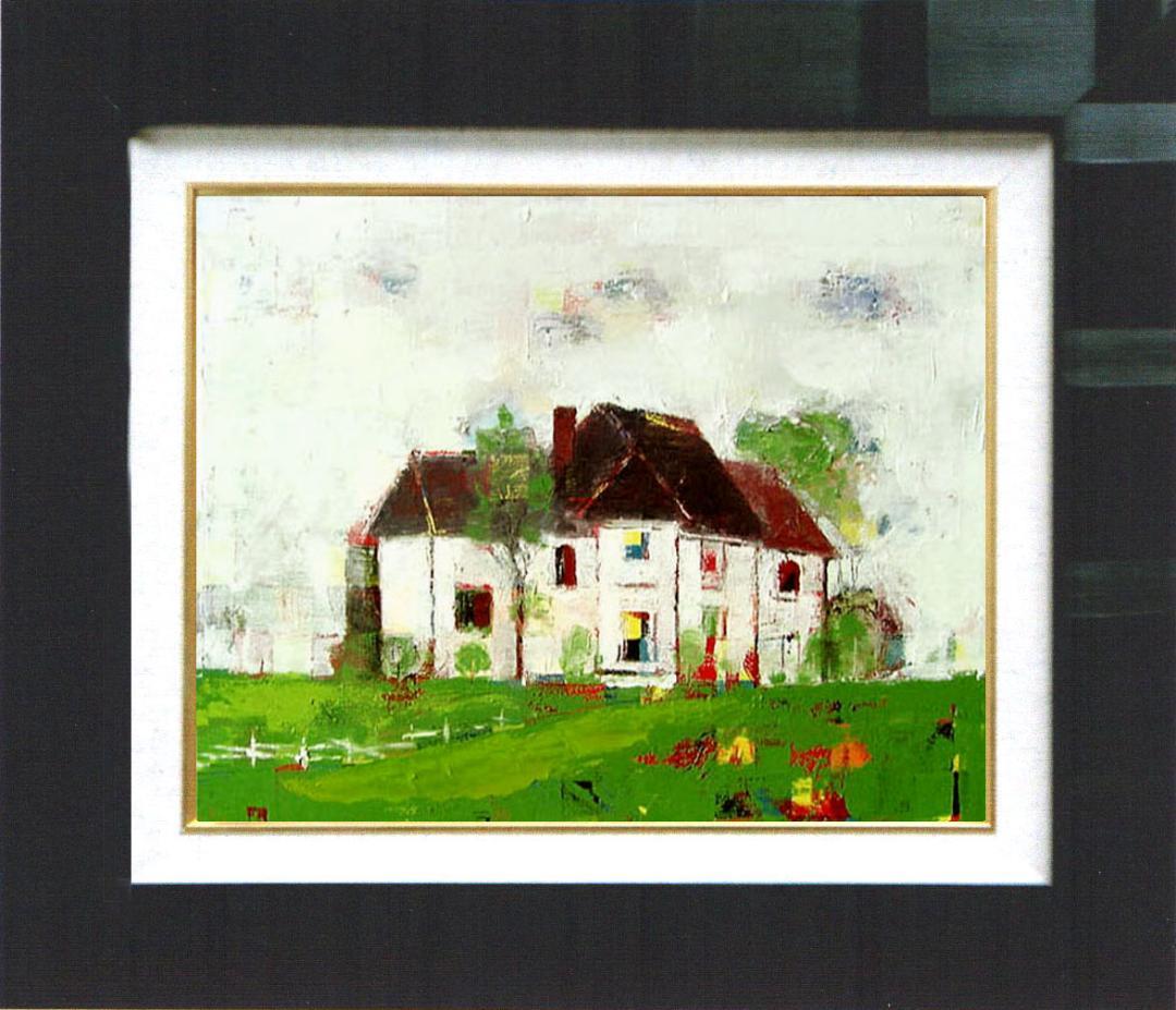 油絵 菅家令子 絵 絵画 インテリア 額付(白) uF6-062203 風景