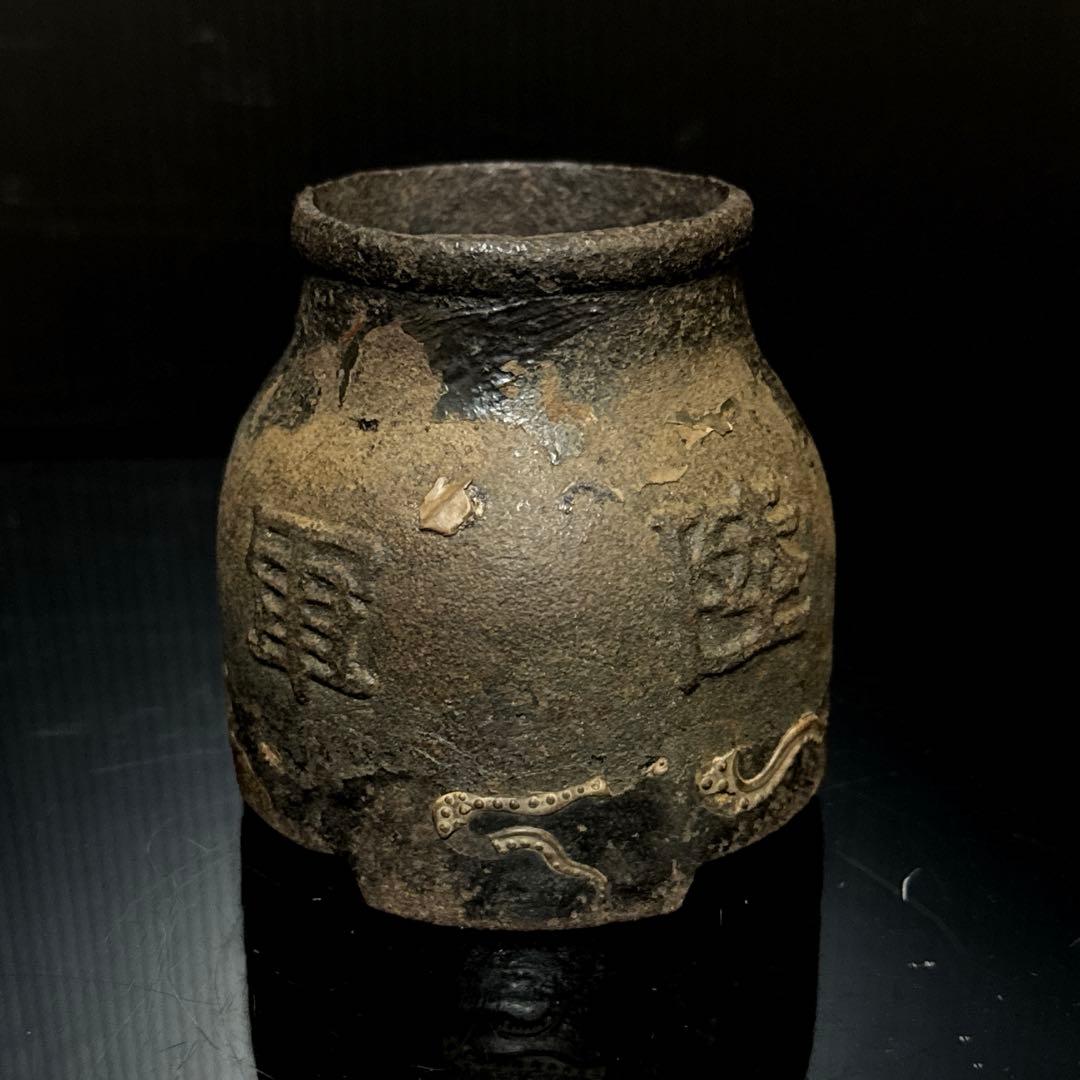 超珍品 陸軍病院 鉄製 三脚筒型 香炉 花瓶 旧日本軍