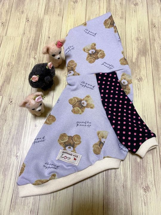 犬服  ラグランフード(M)   ꒡̈⃝Lily꒡̈⃝ハンドメイド