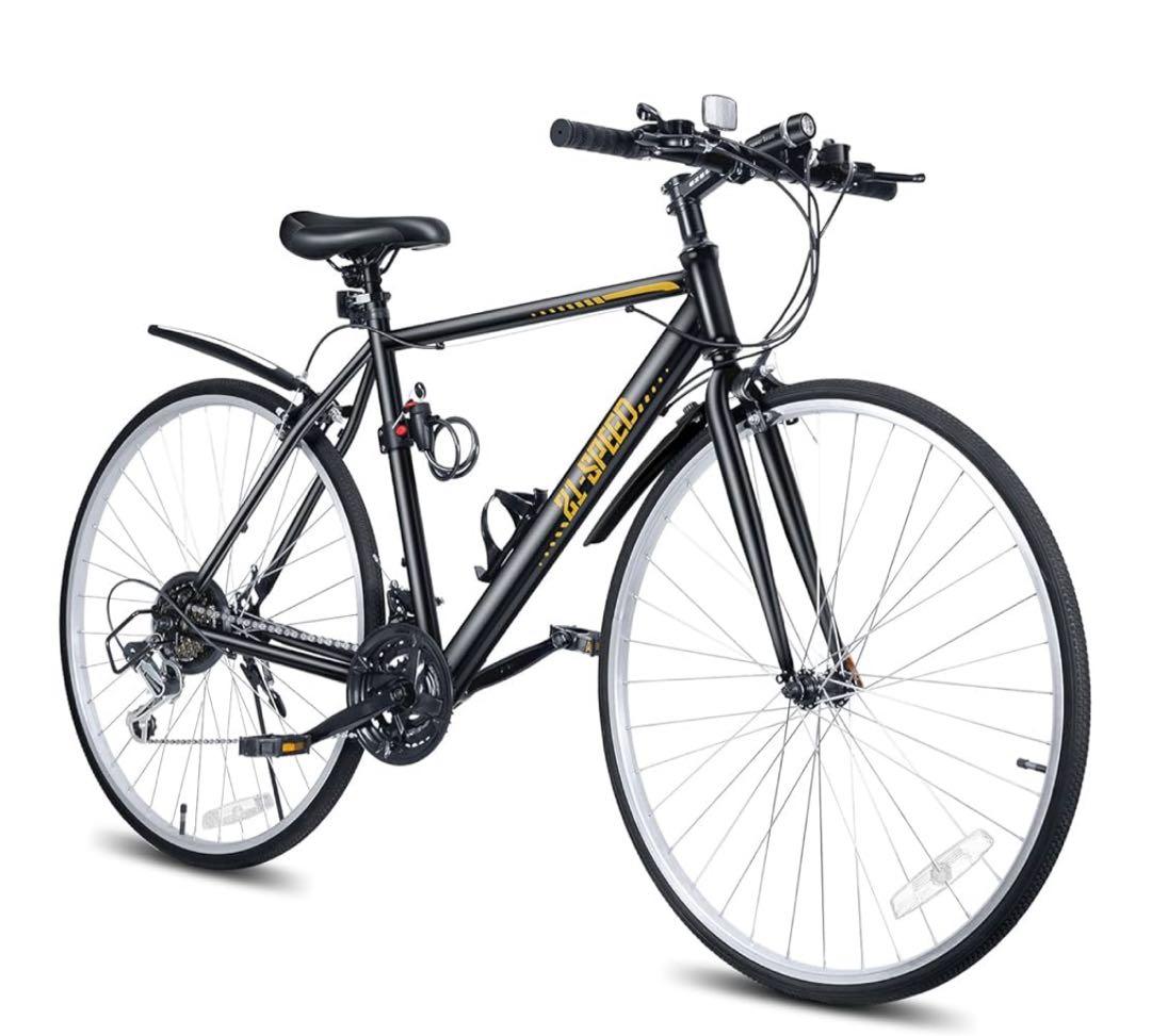 専用　クロスカントリーバイク　自転車　ブラック　21段変速ギア　クロスバイク