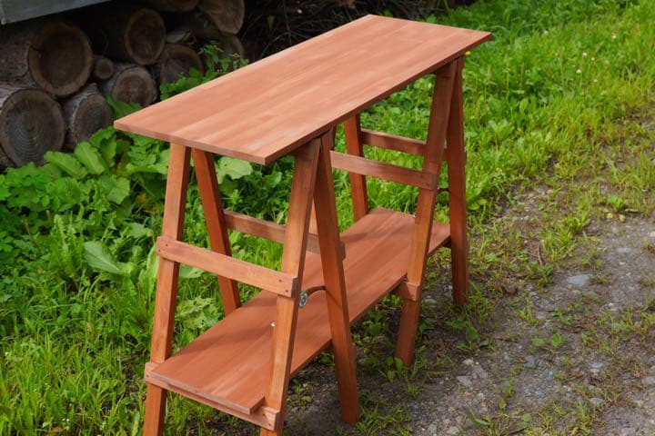 ウッドシェルフ　ウッドラック　チーク色(塗装済)   木製　棚　ハンドメイド